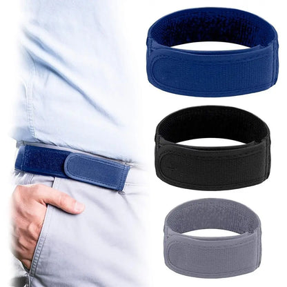 New Unisex Buckleless Belt Hook Velcro Waist Buckle Comfortable Metal Hook Adjustable Elastic Waist Belt