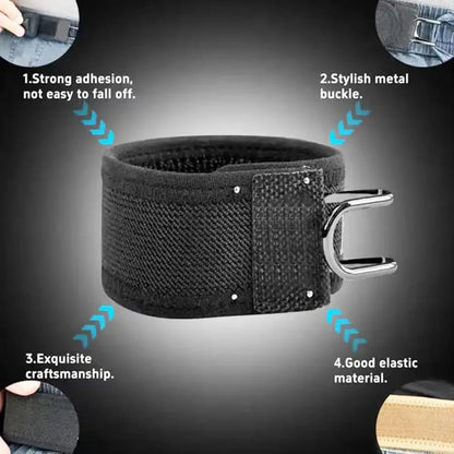 New Unisex Buckleless Belt Hook Velcro Waist Buckle Comfortable Metal Hook Adjustable Elastic Waist Belt