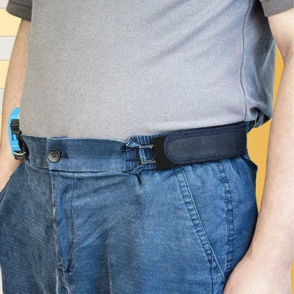 New Unisex Buckleless Belt Hook Velcro Waist Buckle Comfortable Metal Hook Adjustable Elastic Waist Belt