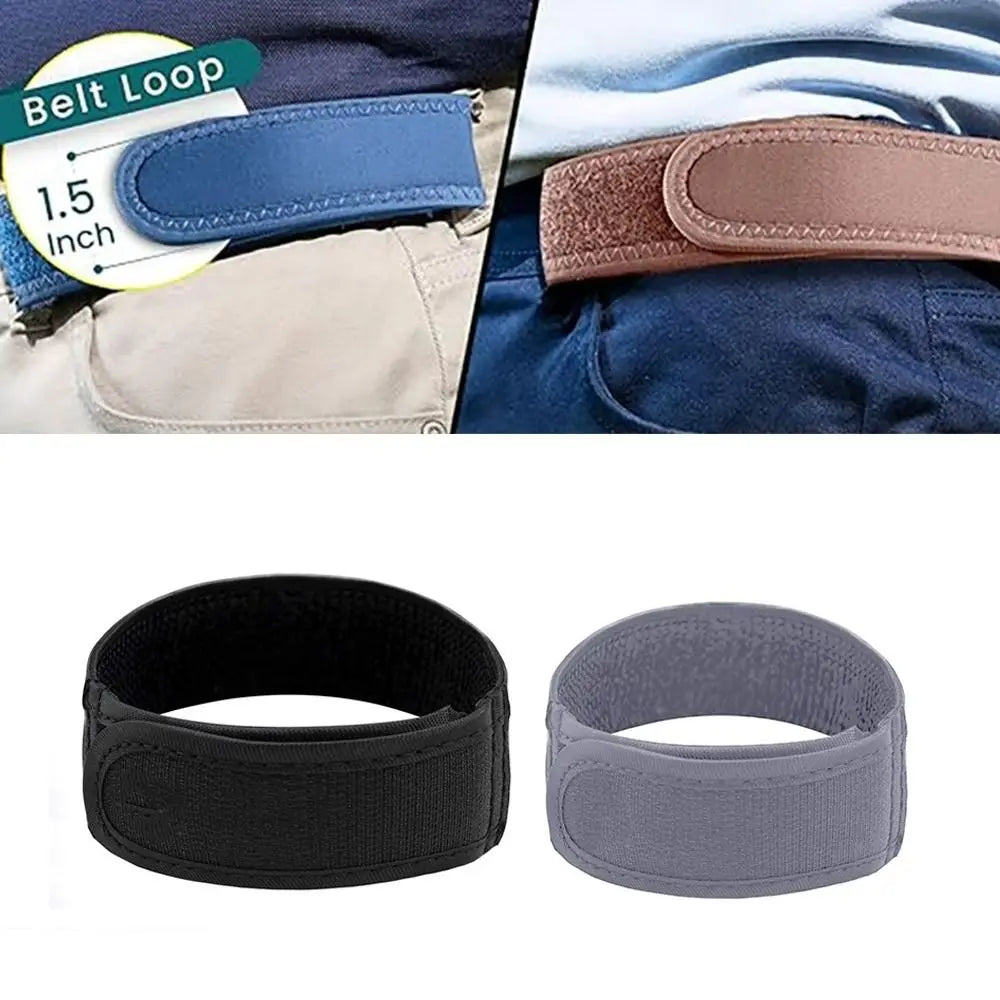 New Unisex Buckleless Belt Hook Velcro Waist Buckle Comfortable Metal Hook Adjustable Elastic Waist Belt