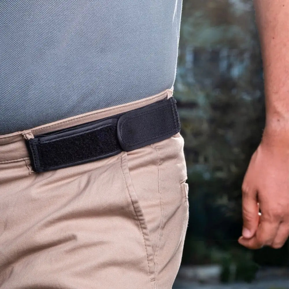 New Unisex Buckleless Belt Hook Velcro Waist Buckle Comfortable Metal Hook Adjustable Elastic Waist Belt