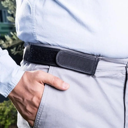 New Unisex Buckleless Belt Hook Velcro Waist Buckle Comfortable Metal Hook Adjustable Elastic Waist Belt